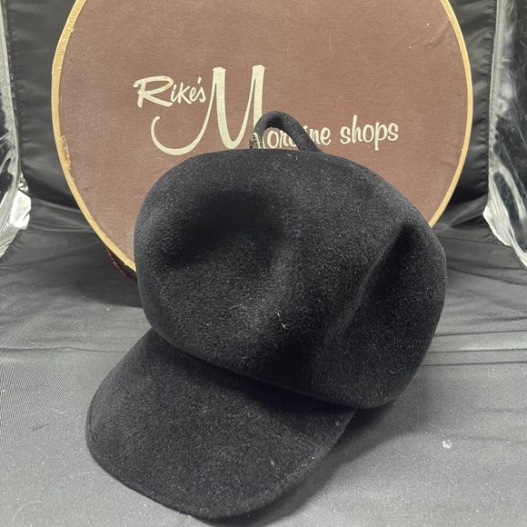 Vintage 60\'s Woman\'s MOD Carnaby Street Style Black Wool Felt Hat Large main image 10
